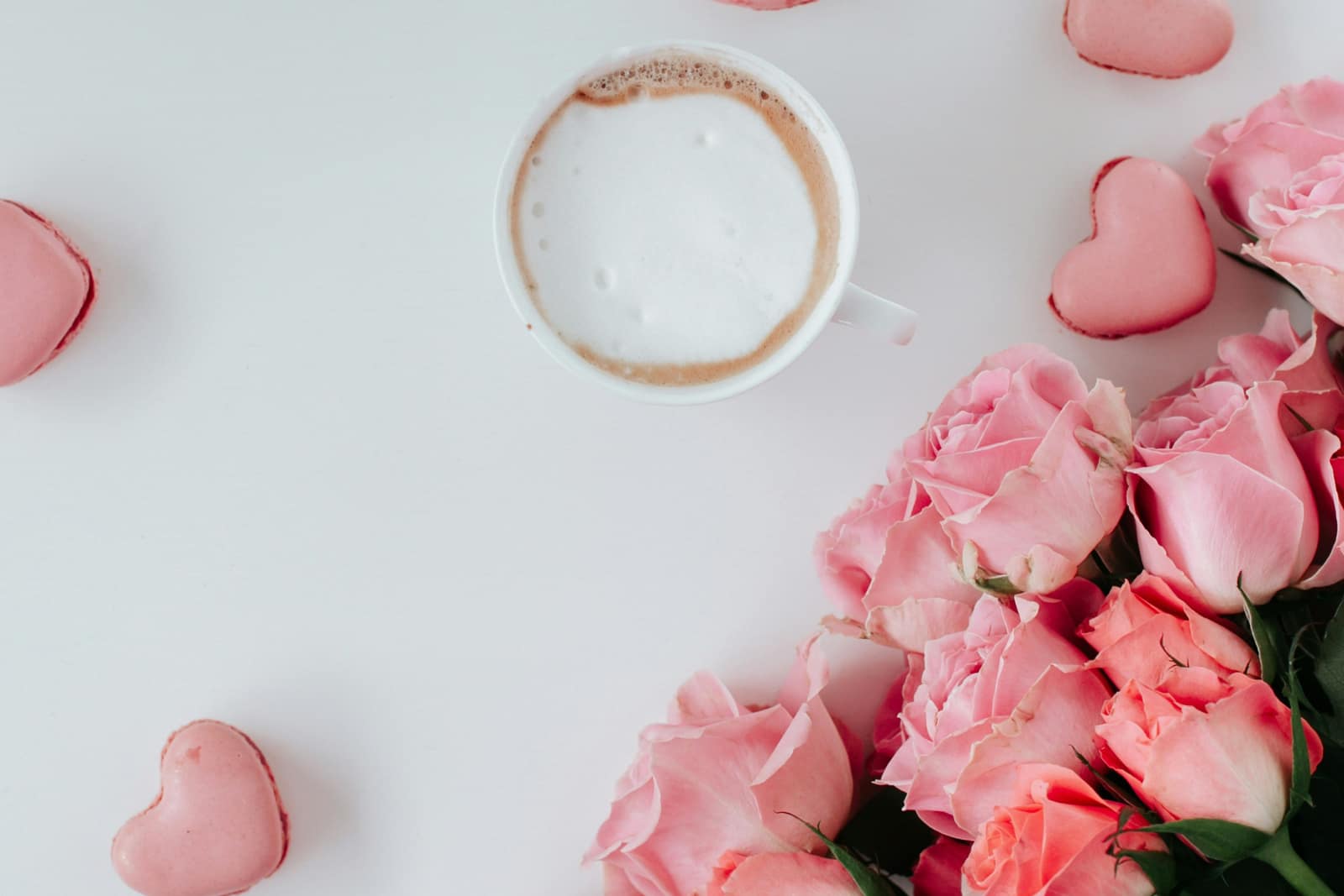 Valentine Day and image of flowers and coffee